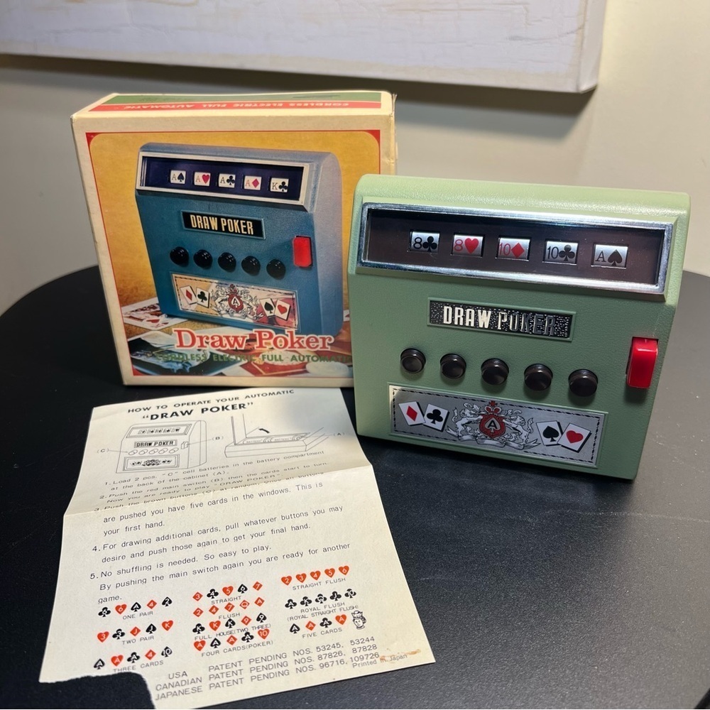 Vintage•Cordless Electric Full Automatic•Draw Poker